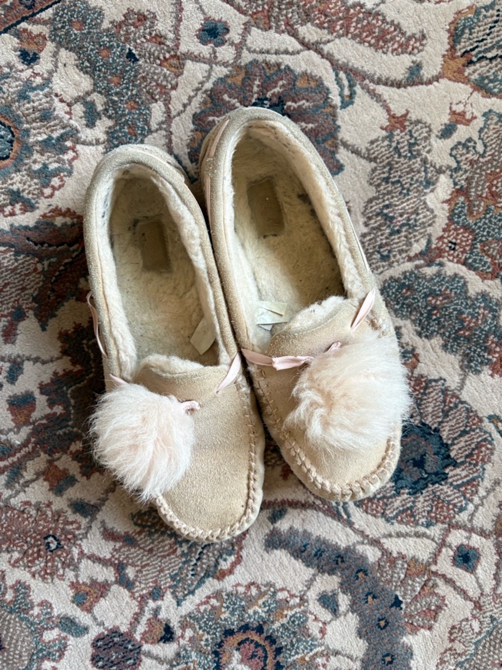 UGG Women's Pom-Pom Moccasin Slippers - Light Beige - Picture 5 of 5